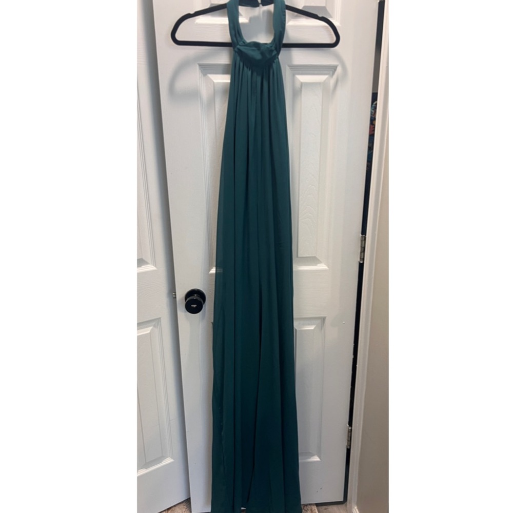 Elegant Teal Halter Maxi Jumpsuit